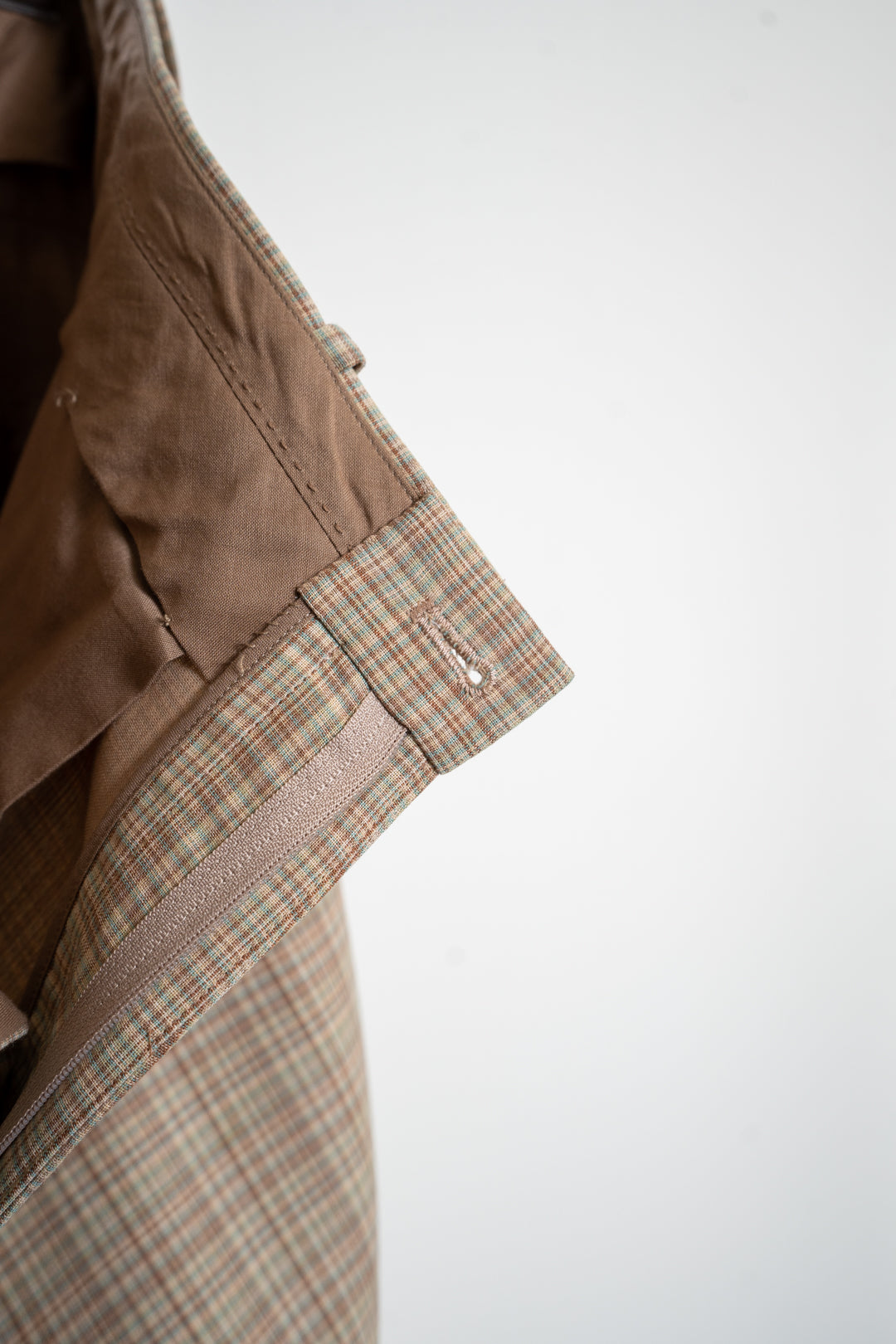 Hard Twist Wool Double Face Check Slacks