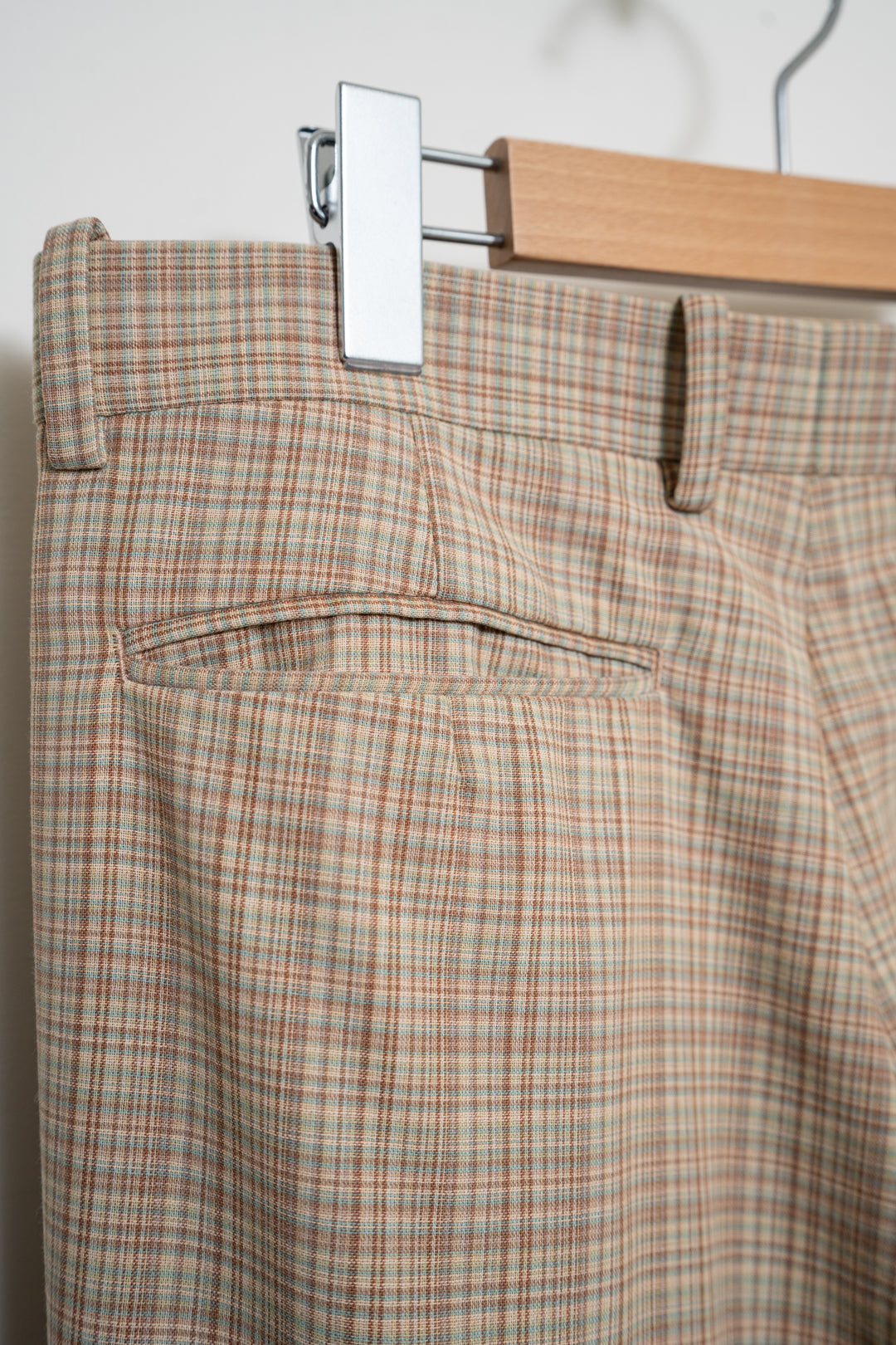 Hard Twist Wool Double Face Check Slacks