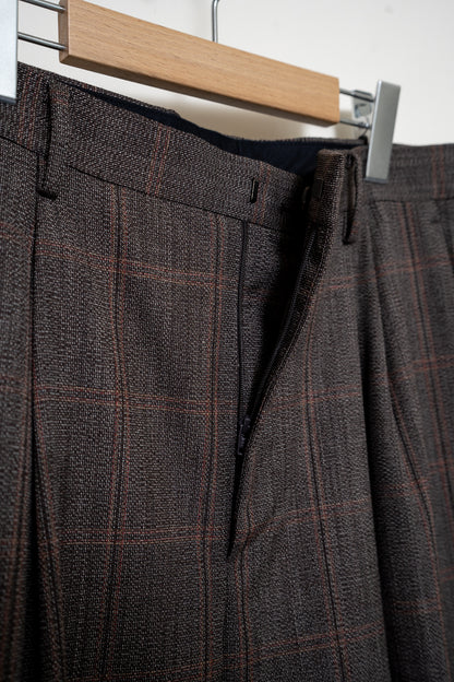 Bluefaced Wool Check Wide Slacks